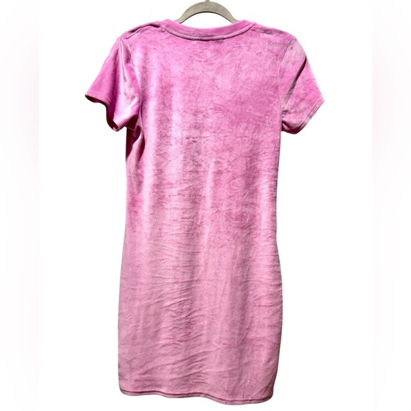 Juicy Couture Pink Velour Sleep Shirt Pajama Nightgown Size L Bling Logo Soft - Picture 5 of 12